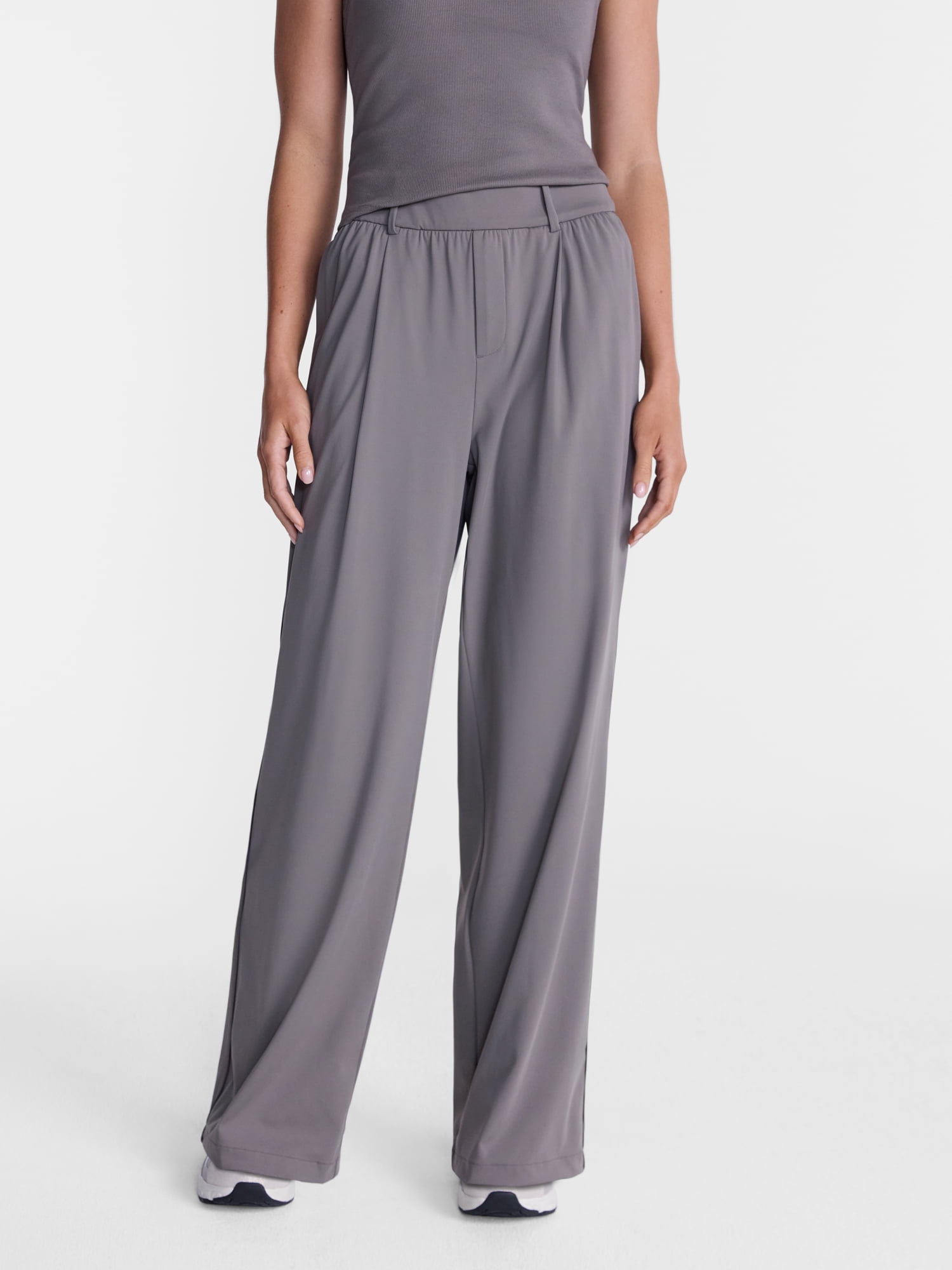 Avia Women's and Women's Plus Interlock Wide Leg Trousers, 31" Inseam, Sizes XS-4X