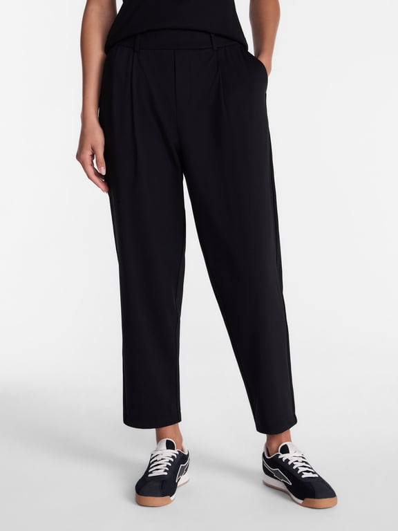 Women's and Women's Plus Tapered Interlock Trousers, 27" Inseam, Sizes XS-4X