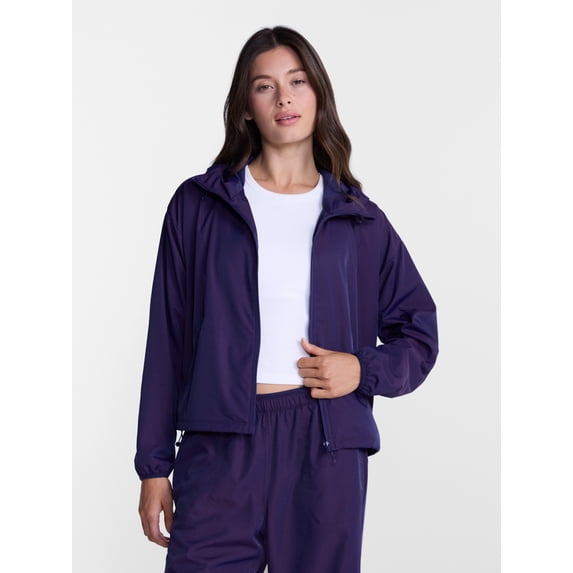 Avia Women's Iridescent Zip Front Jacket with Hood, Sizes XS-XXXL