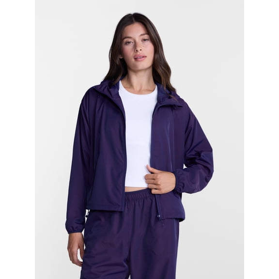 Avia Women's Iridescent Zip Front Jacket with Hood, Sizes XS-XXXL