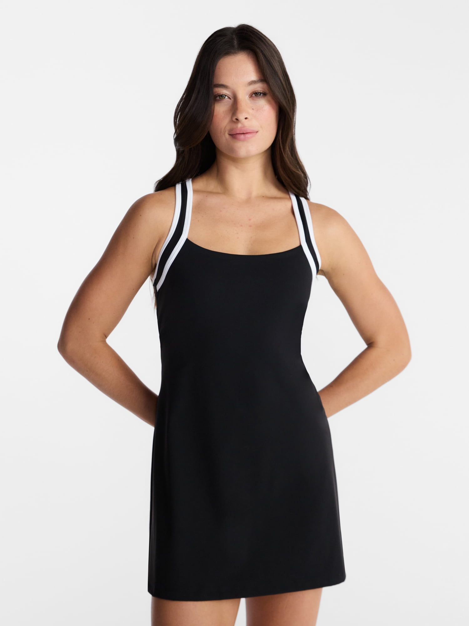 Avia Women's Criss Cross Back Piped Trim Active Dress, Sizes XS-4X