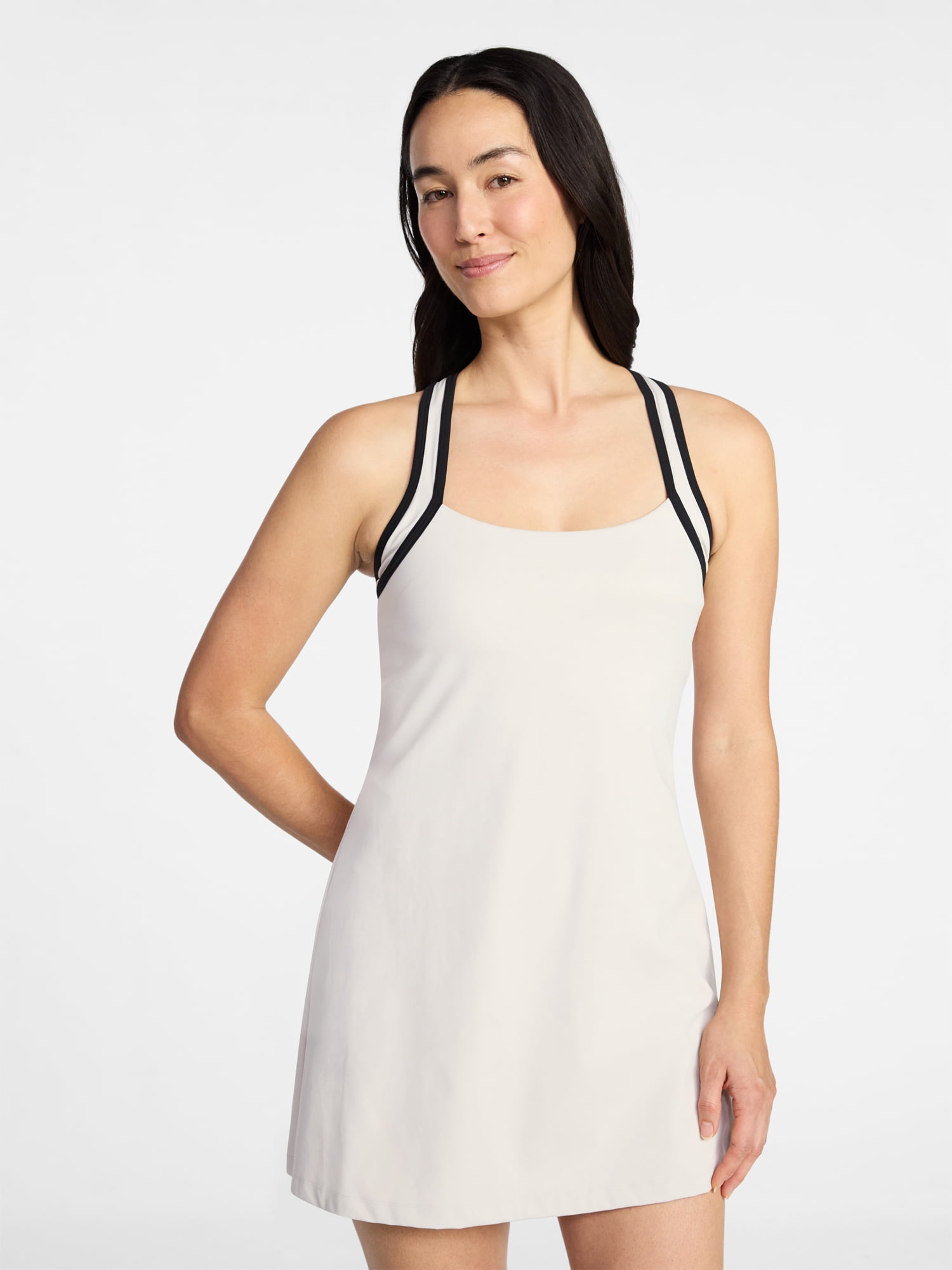 Avia Women's Criss Cross Back Piped Trim Active Dress, Sizes XS-4X