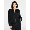 thumbnail image 1 of Avia Women's ScubaKnit Bubble Hem Bomber Jacket, Sizes XS-XXXL, 1 of 7