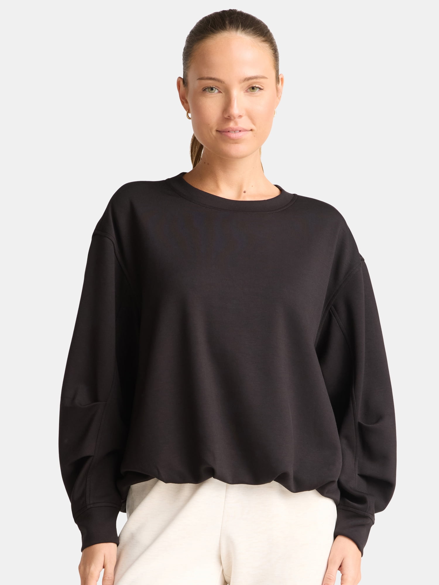 Avia Women's Knit Bubble Top with Long Sleeves, Sizes XS-XXXL