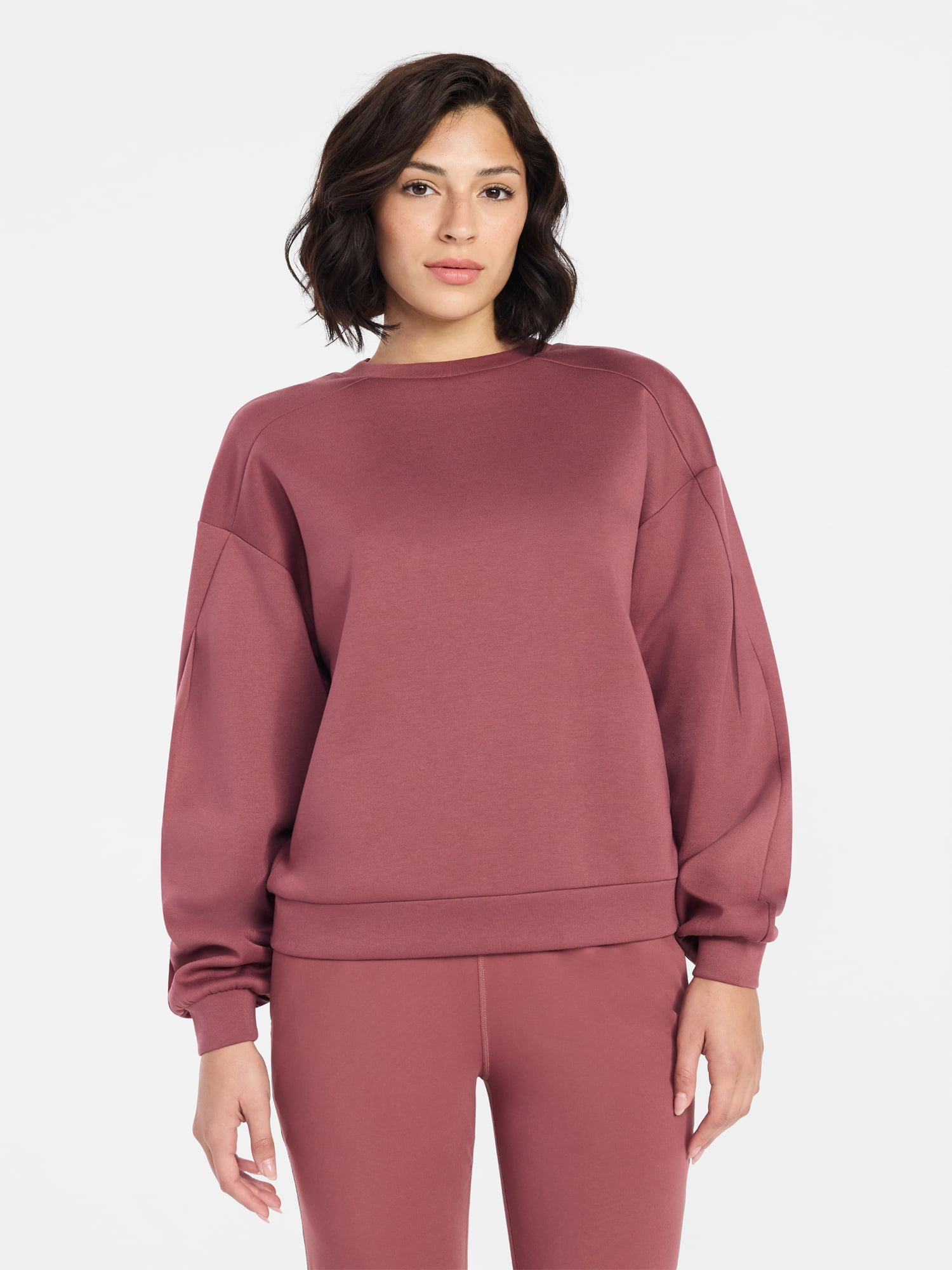 Avia Women's Luxe Fleece Crewneck Sweatshirt, Sizes XS-XXXL