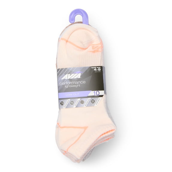 Avia Women's Lightweight Performance Low Cut Socks, 10-Pack