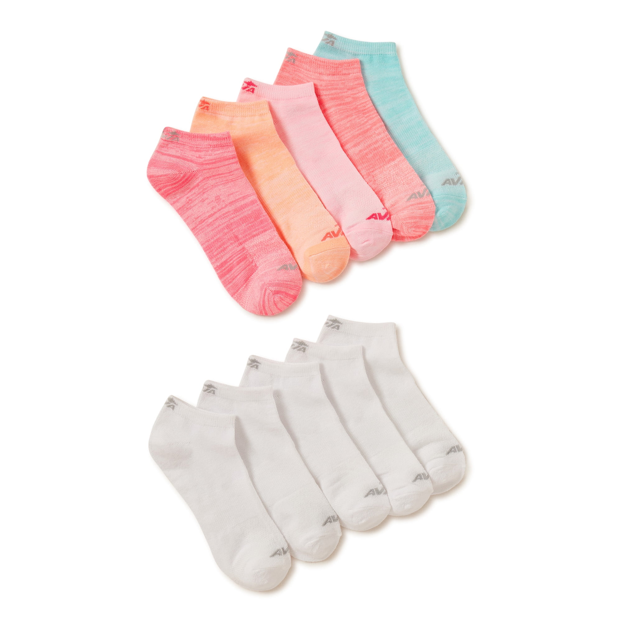 Avia Women's Lightweight Performance Low Cut Socks, 10-Pack