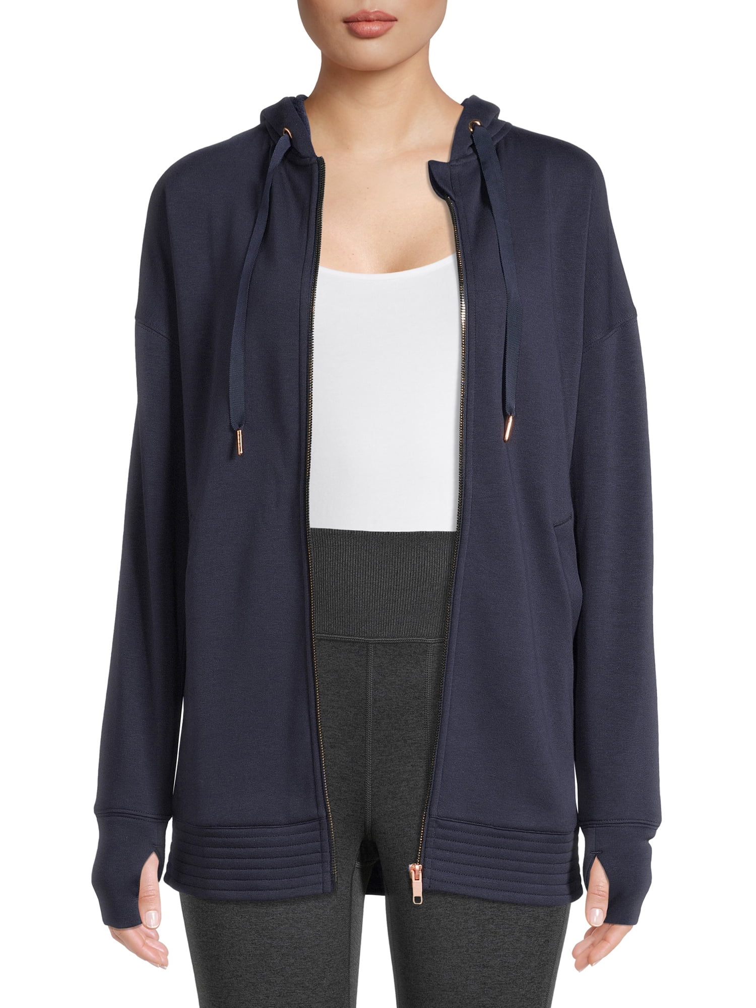 Avia Women s Long Full Zip Hoodie Jacket Walmart