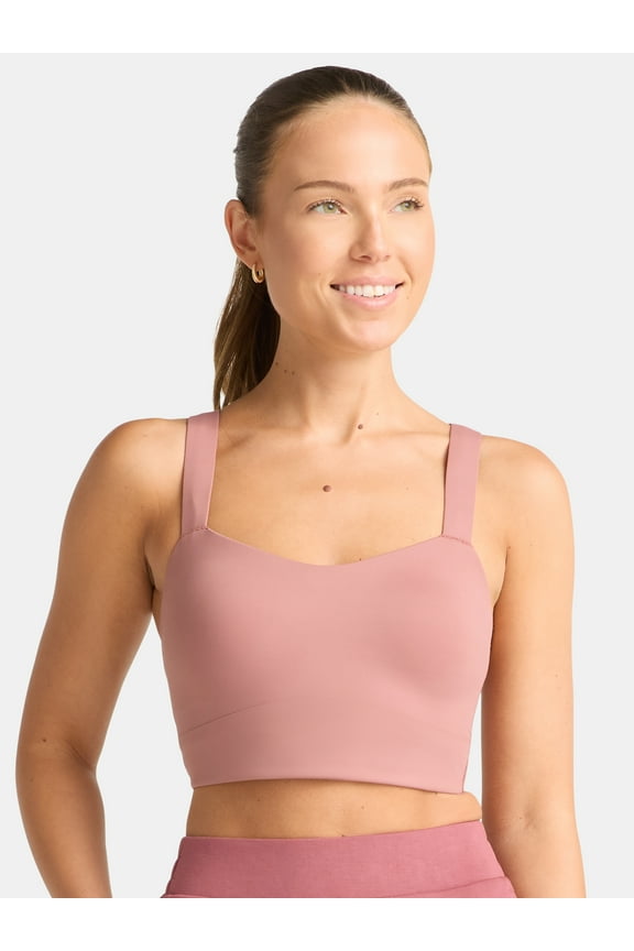 Women's Low Impact Longline Strappy Back Sports Bra, Sizes XS-XXXL