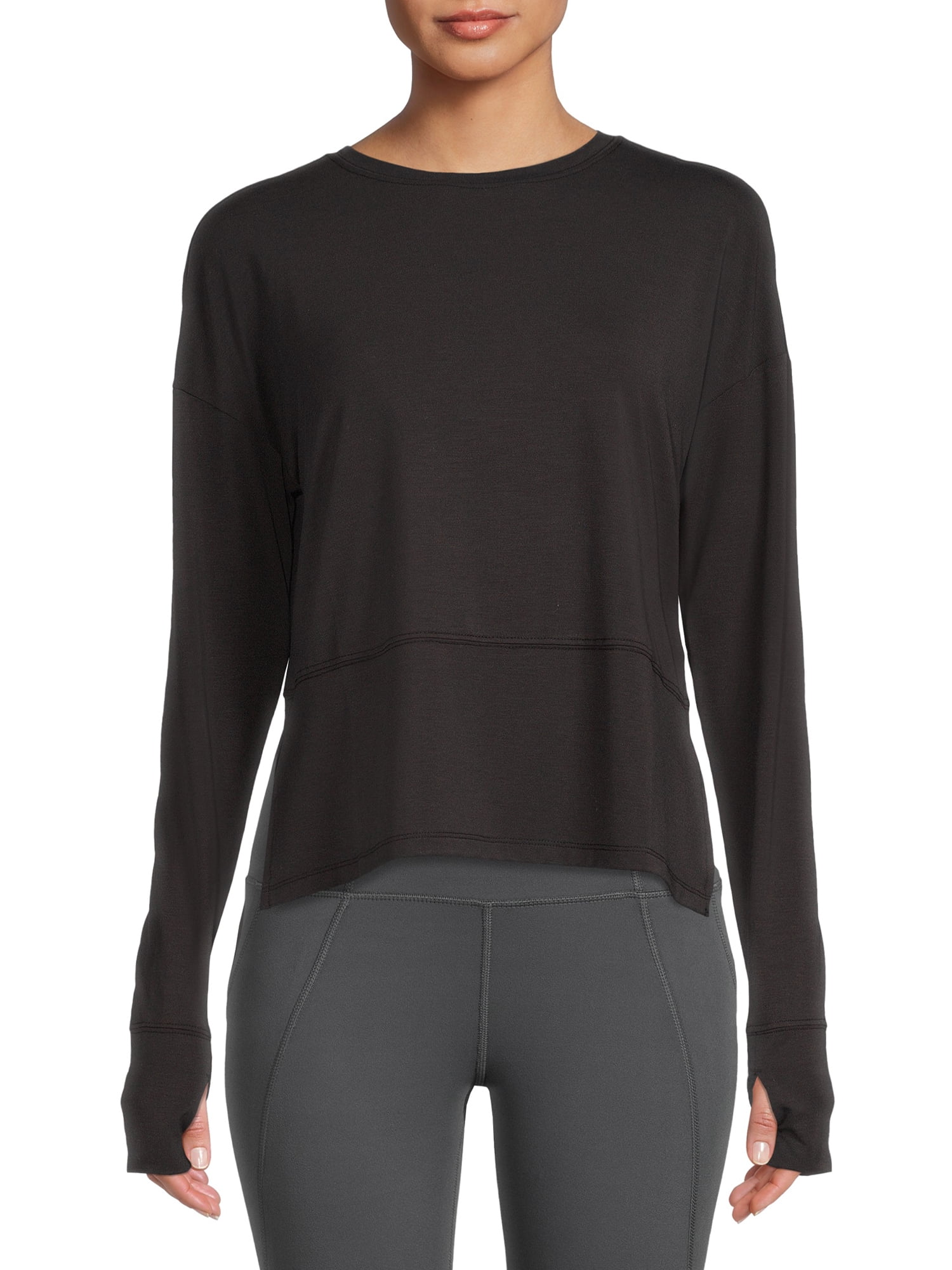 Avia Women's Long Sleeve Crew Neck TShirt With Thumbholes