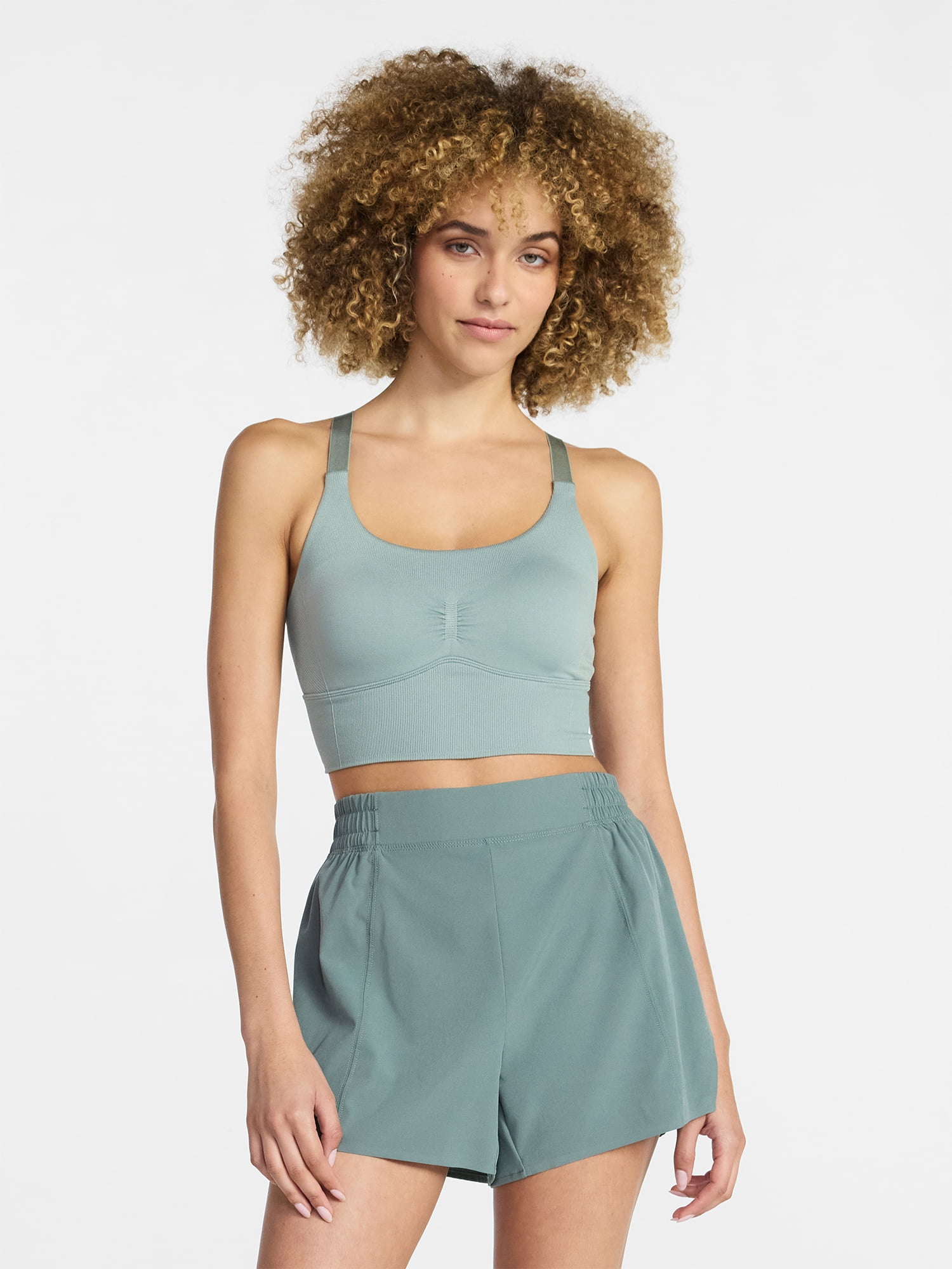 Avia Women's Low Support Longline Scoop Neck Sports Bra, Sizes S-XXXL