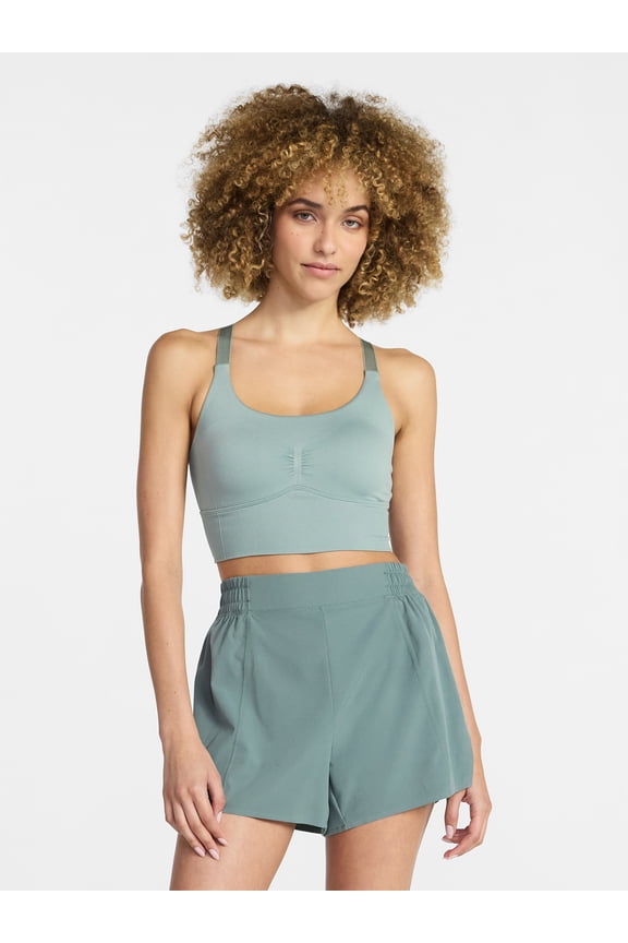 Women's Low Support Longline Scoop Neck Sports Bra, Sizes S-XXXL