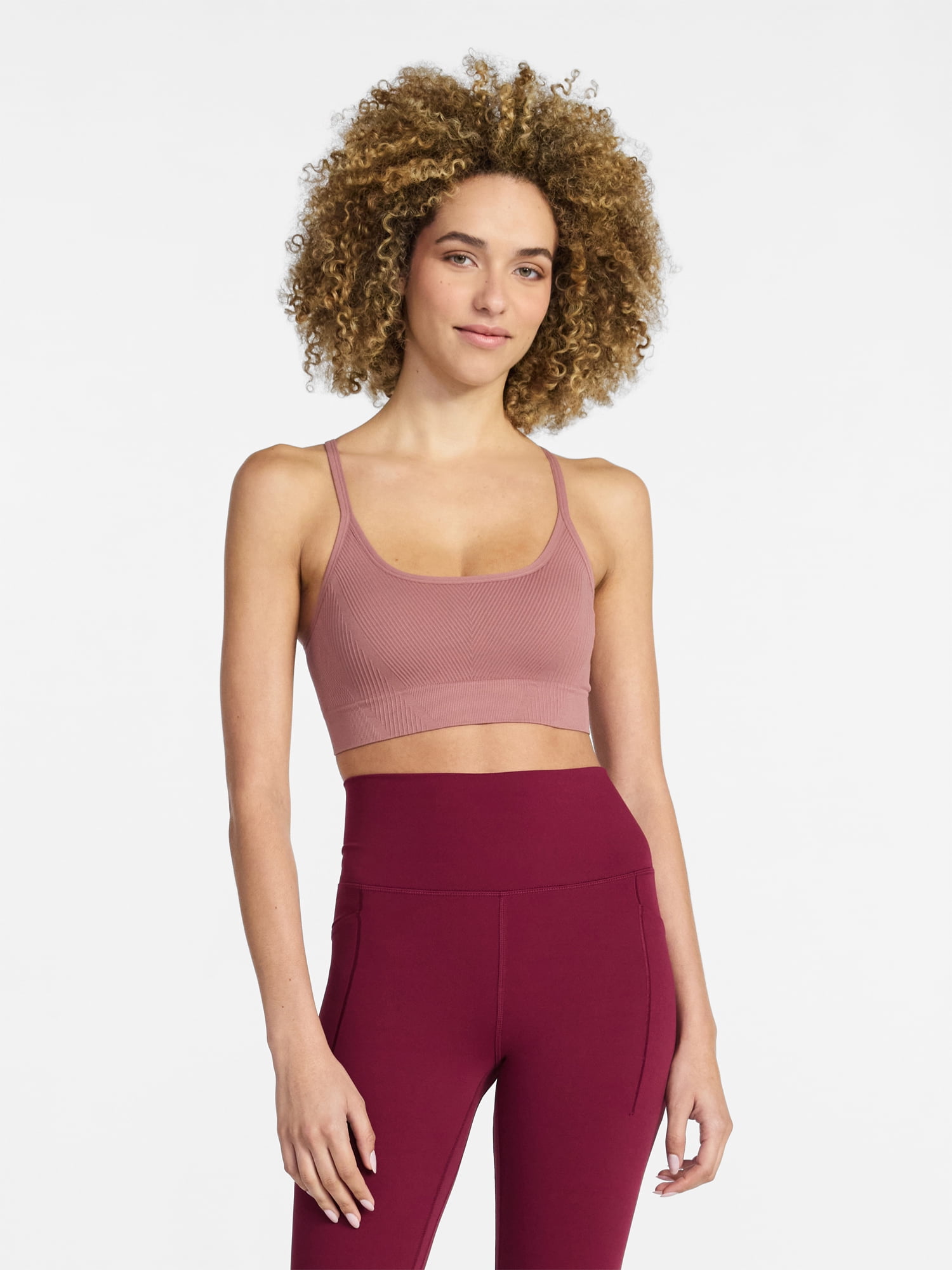 Avia Women's Low Support Seamless Textured Cami Sports Bra, Sizes XS-XXXL