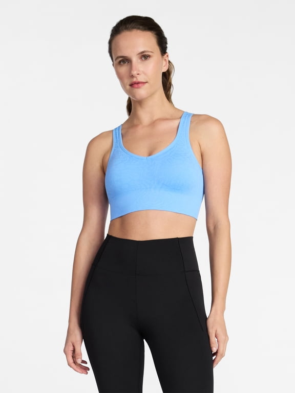 Women's Low Support Seamless V-Neck Sports Bra, Sizes S-XXXL