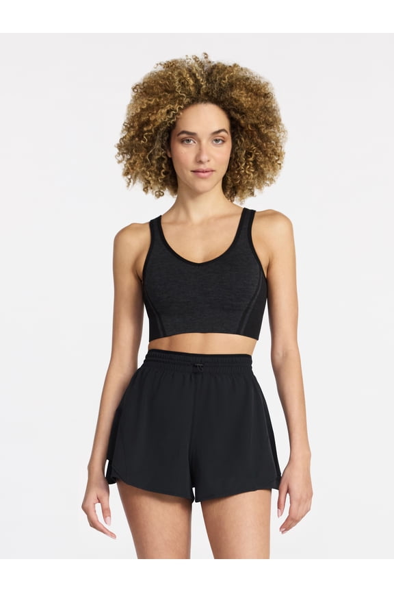 Women's Low Support Seamless V-Neck Sports Bra, Sizes S-XXXL