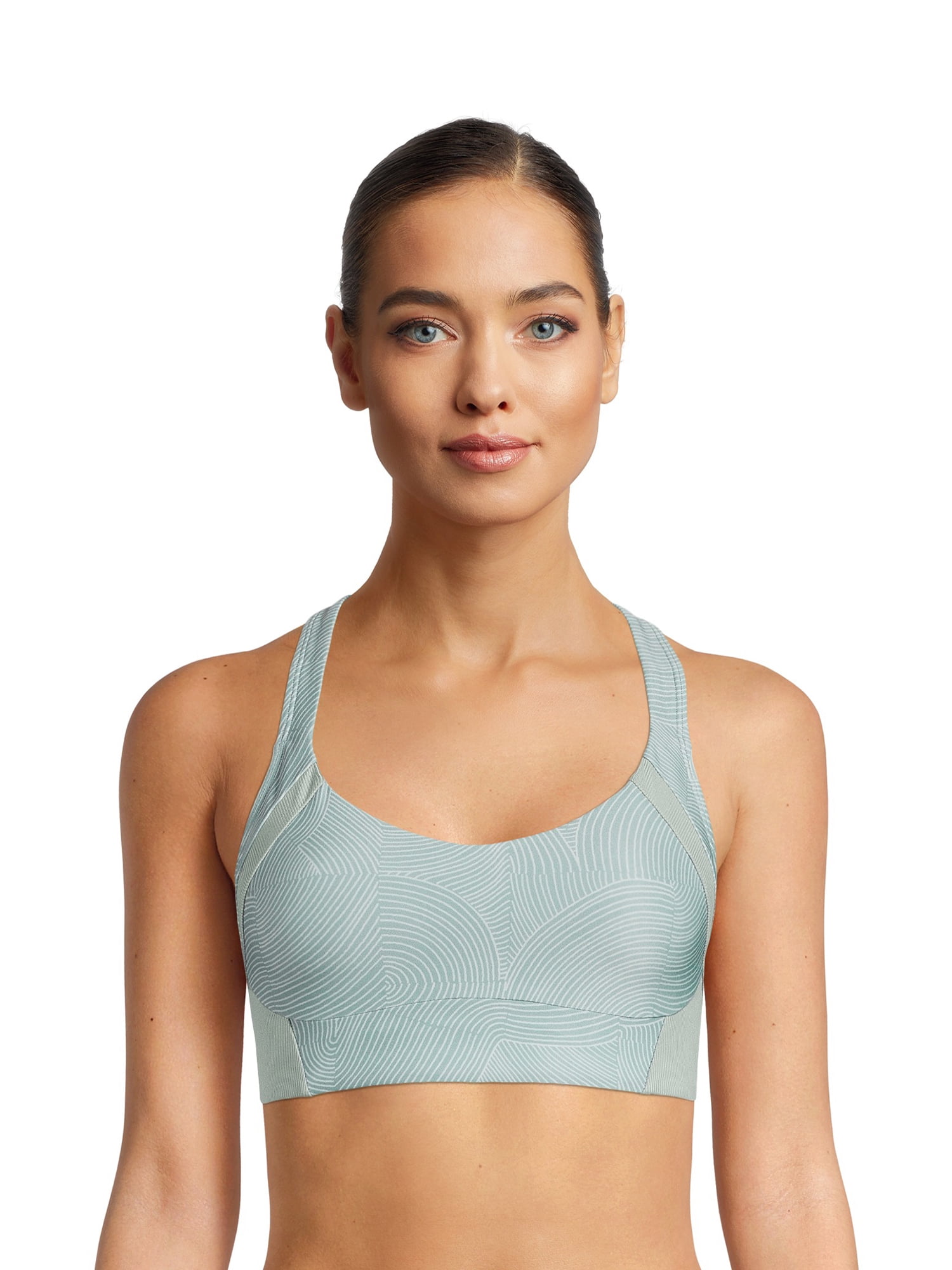 Avia Women's Medium Impact Ribbed Molded Cup Sports Bra