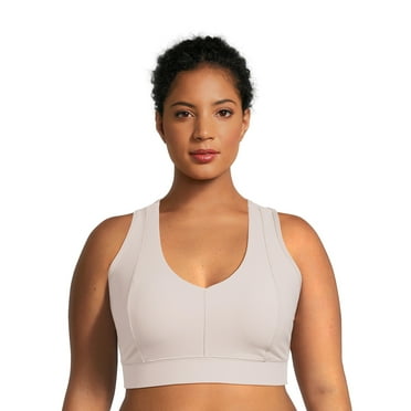 Avia Women's Medium Impact V-Neck Rib Sports Bra, Sizes S-3XL