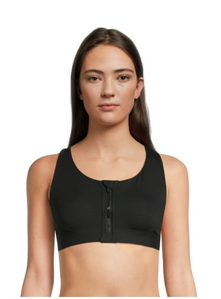 BCBG Paris Women's V Neck Pullover Cross Back Elongated Sports Bra with a  Rib Band, Sizes XS to XXL