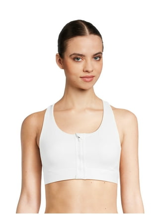  Avia Activewear Confetti Arctic White Zip Front Sports Bra -  Large : Clothing, Shoes & Jewelry