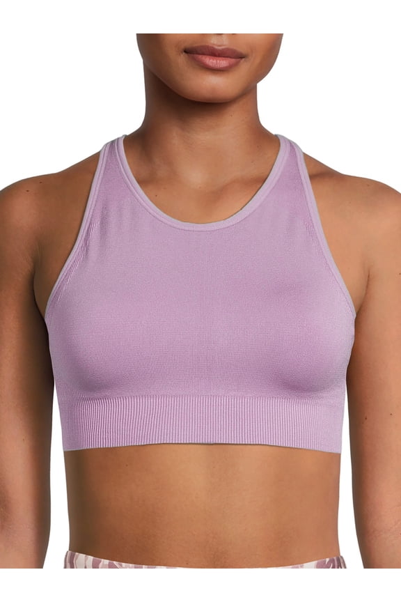 Women’s Medium Support Seamless High Neck Strappy Back Sports Bra