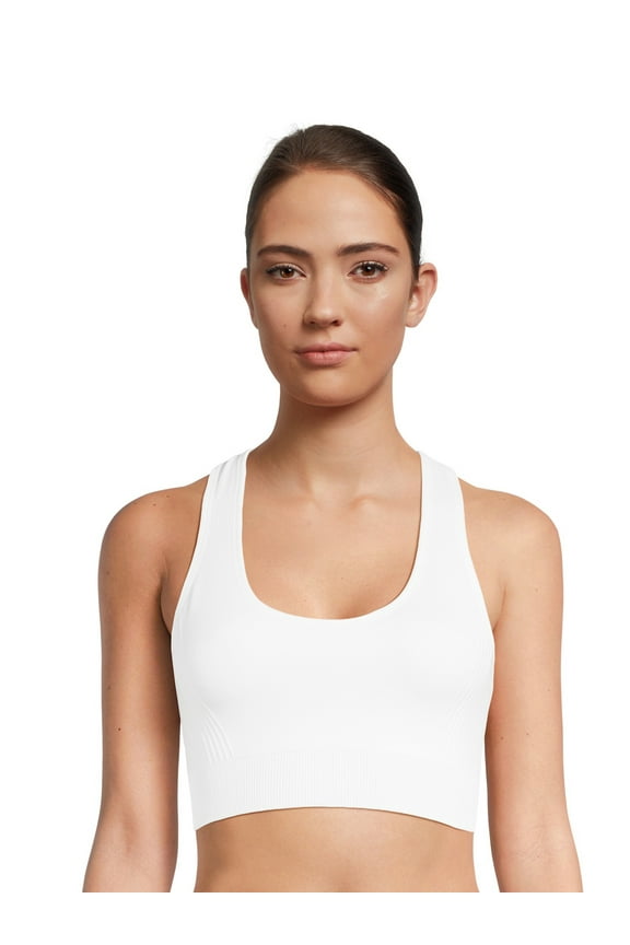 Women's Medium Support Seamless Racerback Sports Bra, Sizes S-XXXL