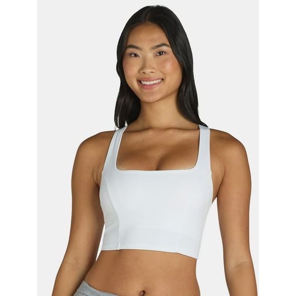 Avia Square Neck Sports Bra for Women, Medium Support, S-3XL