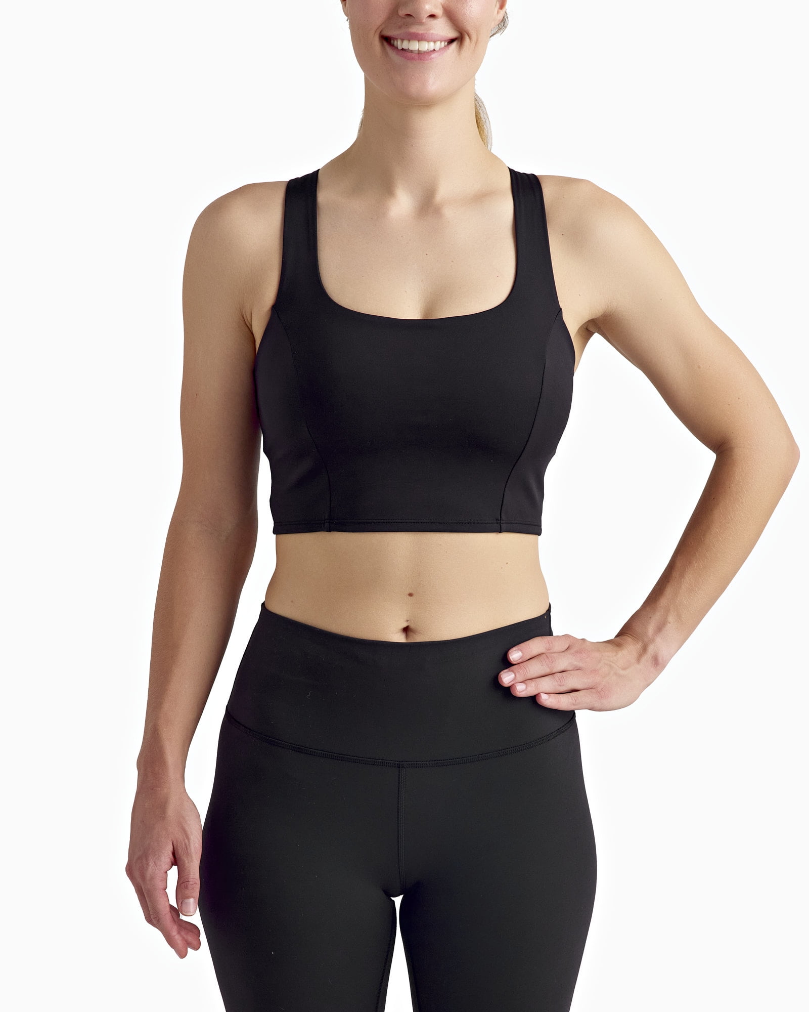 Avia Square Neck Sports Bra for Women, Medium Support, S-3XL