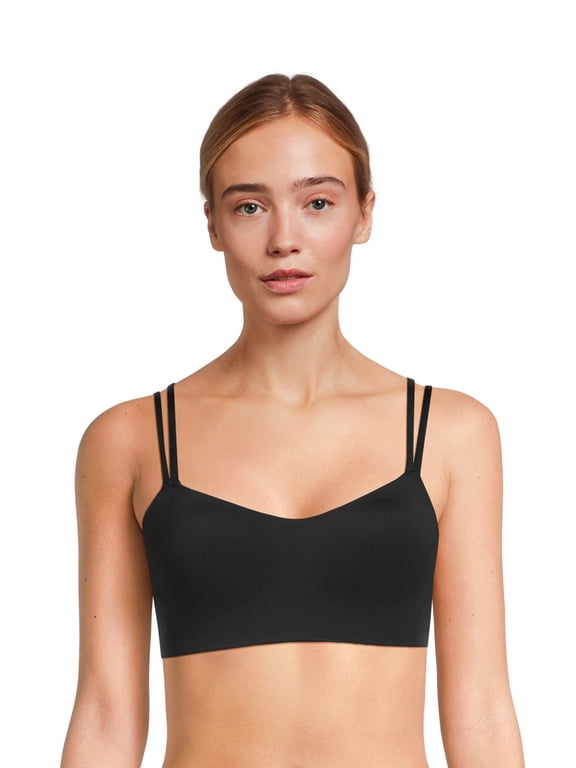 Women's Medium Support Strappy Sports Bra, Size M - Black Soot