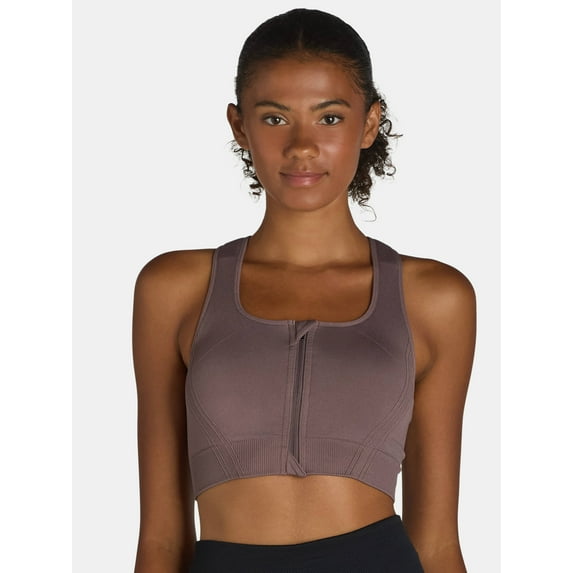 Avia Women's Medium Support Zip Front Sports Bra, Sizes S-XXXL