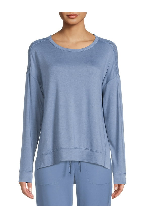 Women’s Mesh Back Long Sleeve T-Shirt With Side Slit