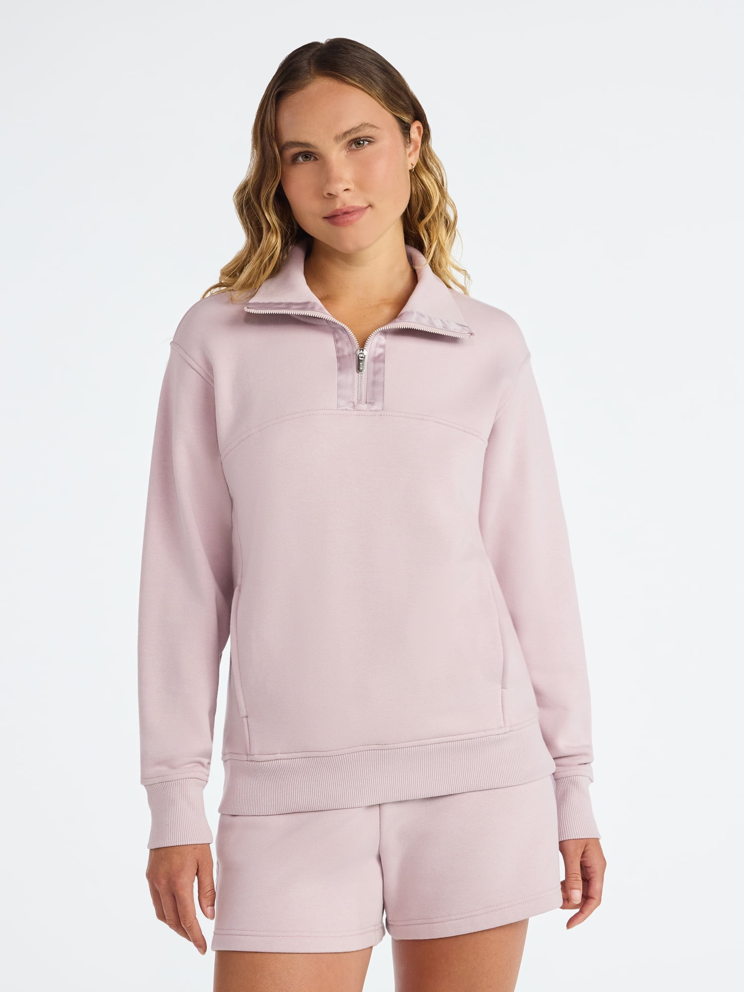 Women's and Women's Plus Fleece Quarter Zip Pullover, Sizes XS-4X