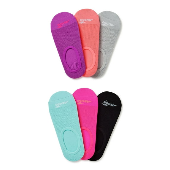 Avia Women's Micro Performance Sport No Show Liner Socks, 6-Pack