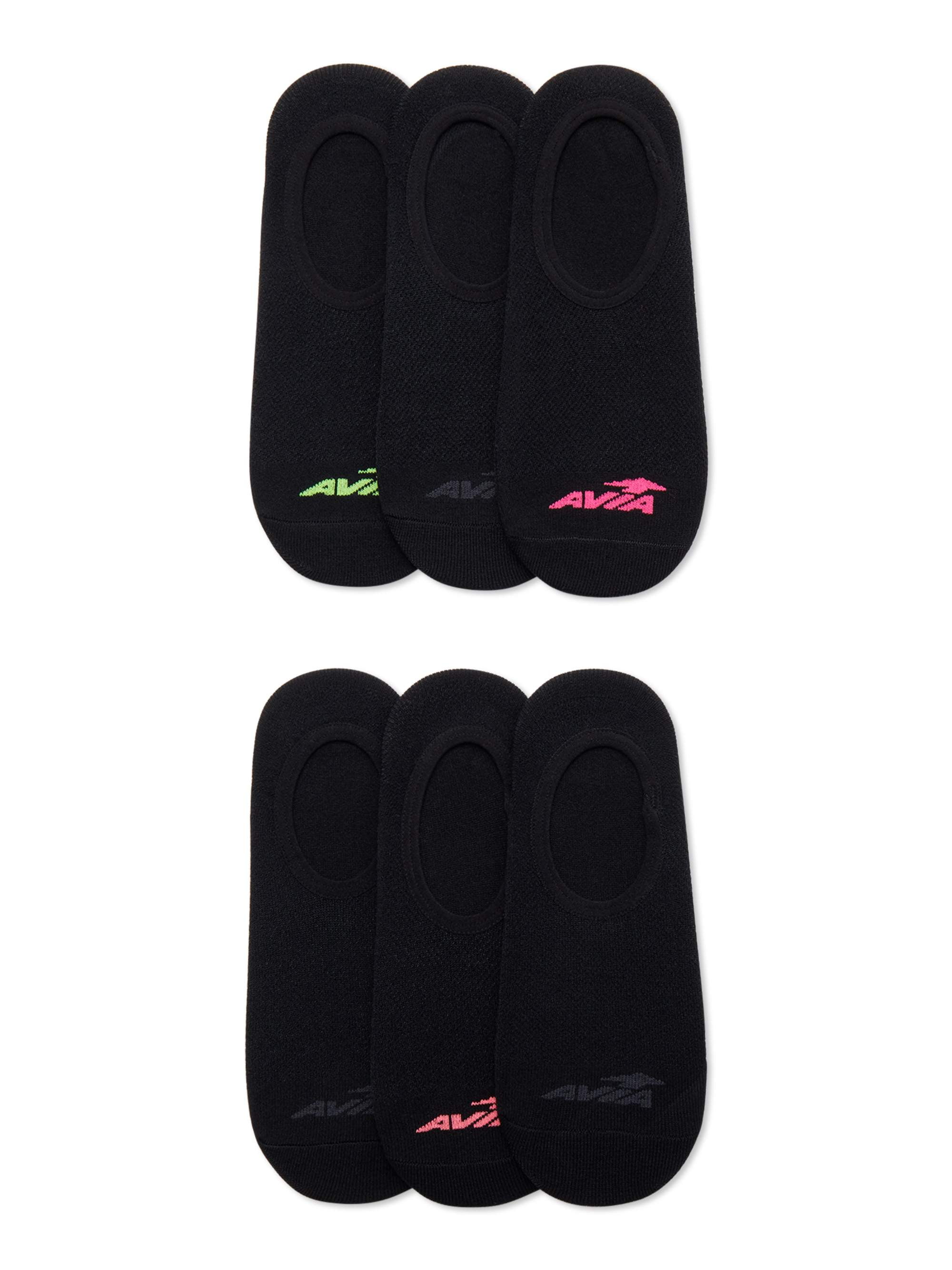 Avia Women’s Microfiber Sport No Show Liner Socks, 6 Pack