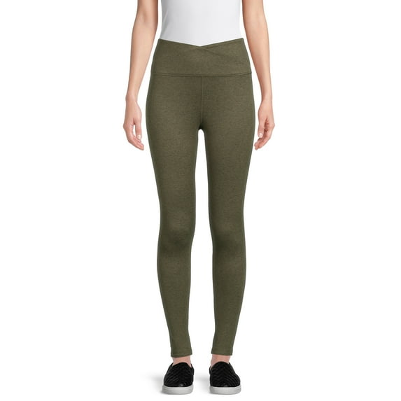 Avia Women's Mid-Rise Fashion Crossover Legging