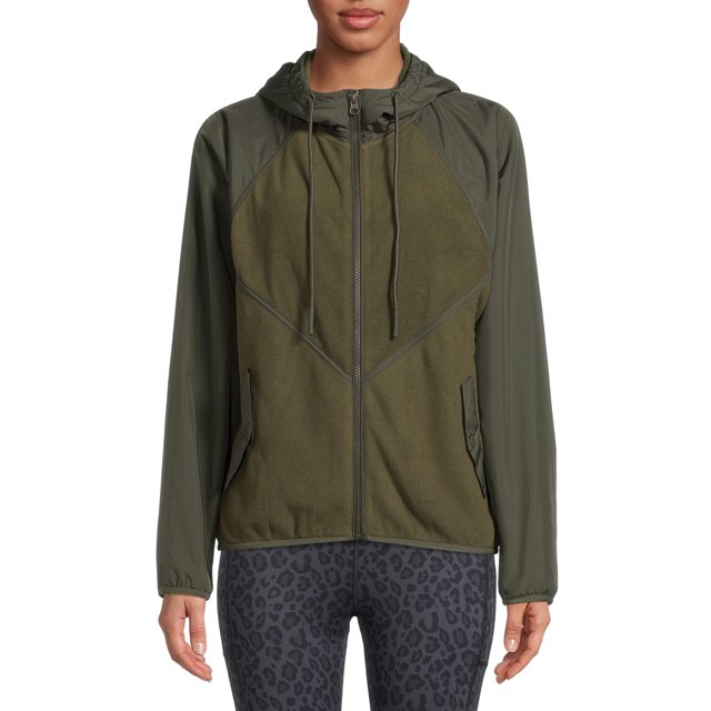 Avia Women's Mixed Media Zip Up Jacket
