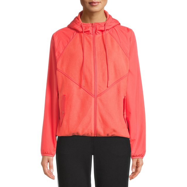 Avia Women's Mixed Media Zip Up Jacket