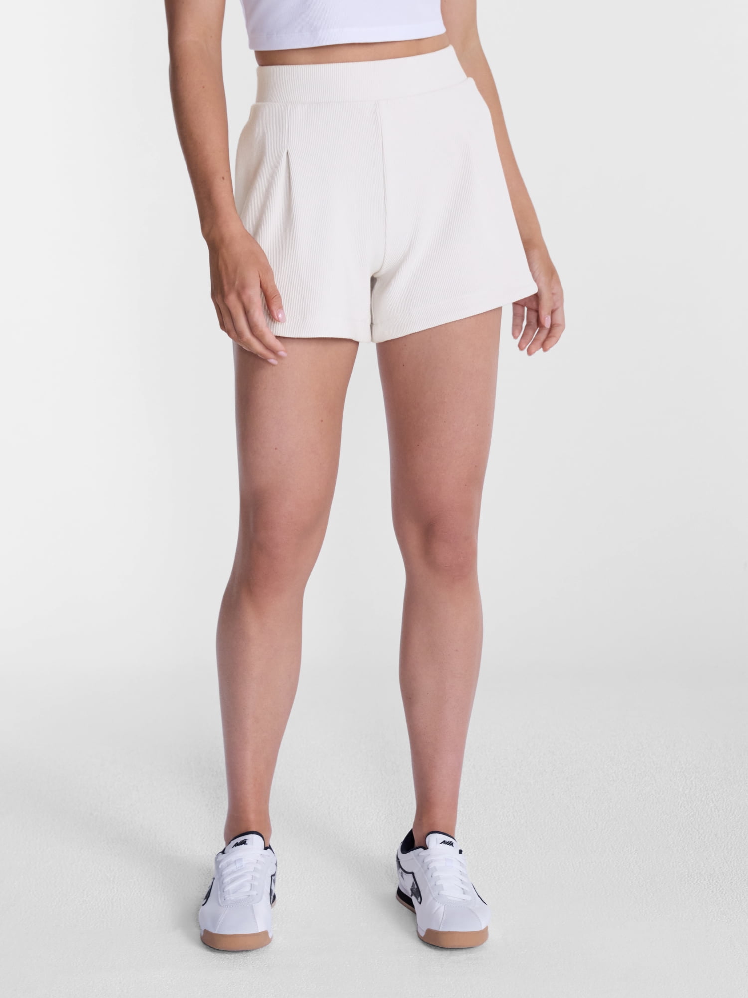 Avia Women's and Women's Plus Ribbed Ottoman Lounge Shorts, 4.25'' Inseam, Sizes XS-4X