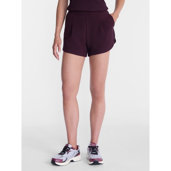 Avia Women's and Women's Plus Ribbed Ottoman Lounge Shorts, 4.25'' Inseam, Sizes XS-4X