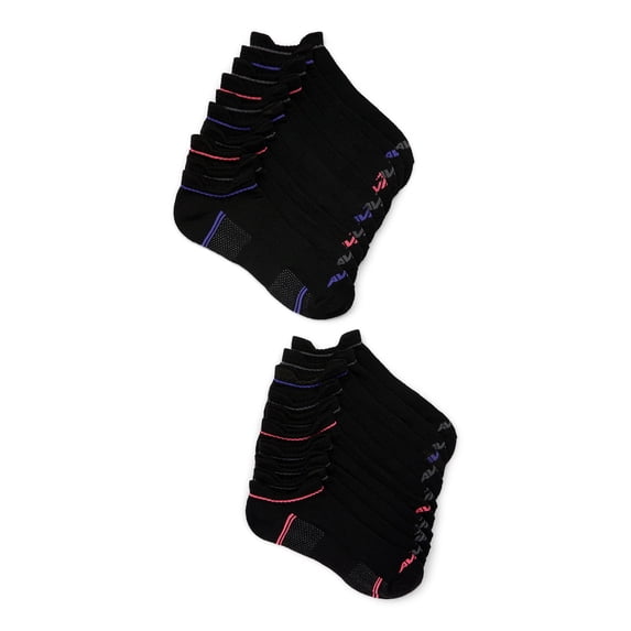 Avia Women's Performance Cushion Low Cut Socks with Back Tab, 10 pack