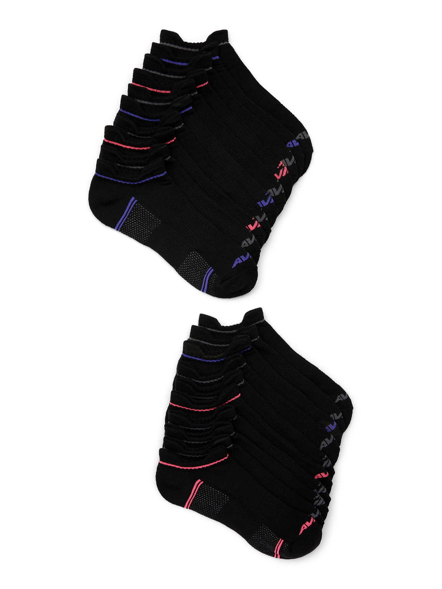 Avia Women's Performance Cushion Low Cut Socks with Back Tab, 10 Pack