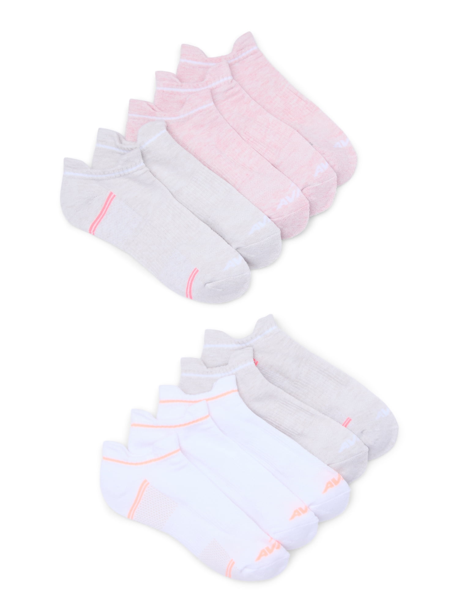 Avia Women's Performance Cushion Low Cut Socks with Back Tab, 10-Pack