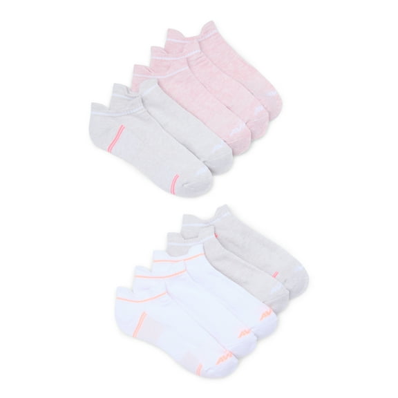Avia Women's Performance Cushion Low Cut Socks with Back Tab, 10-pack