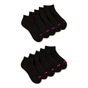 Avia Women's Performance Cushioned Ankle Socks, 10 Pack, Shoe Sizes 4-9