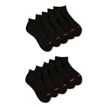Avia Women's Performance Cushioned Ankle Socks, 10 Pack, Shoe Sizes 4-9
