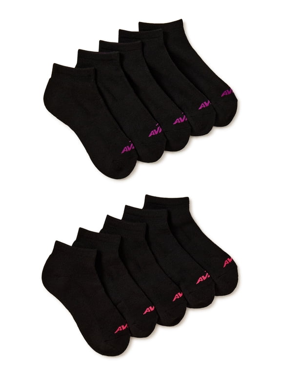 Women's Performance Cushioned Ankle Socks, 10 Pack, Shoe Sizes 4-9