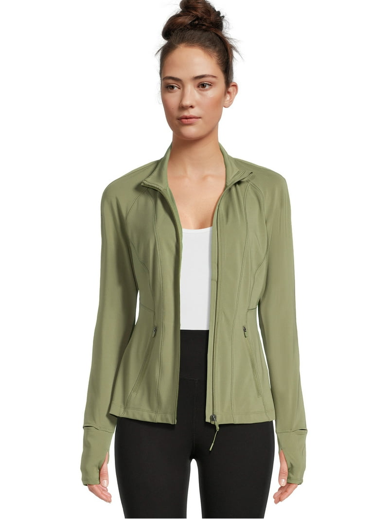 Avia Women's Performance Full Zip Jacket with Thumbholes, Sizes S