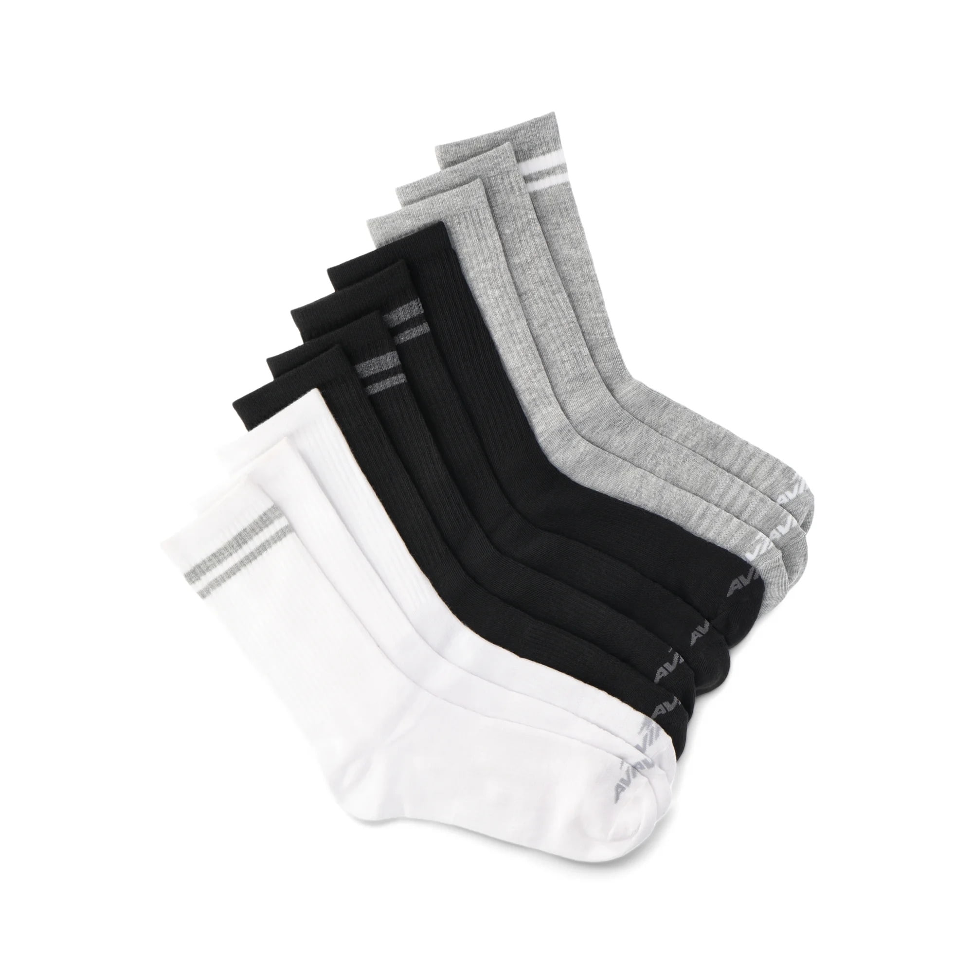 Avia Women's Performance Lightweight Crew Socks, 10-Pack