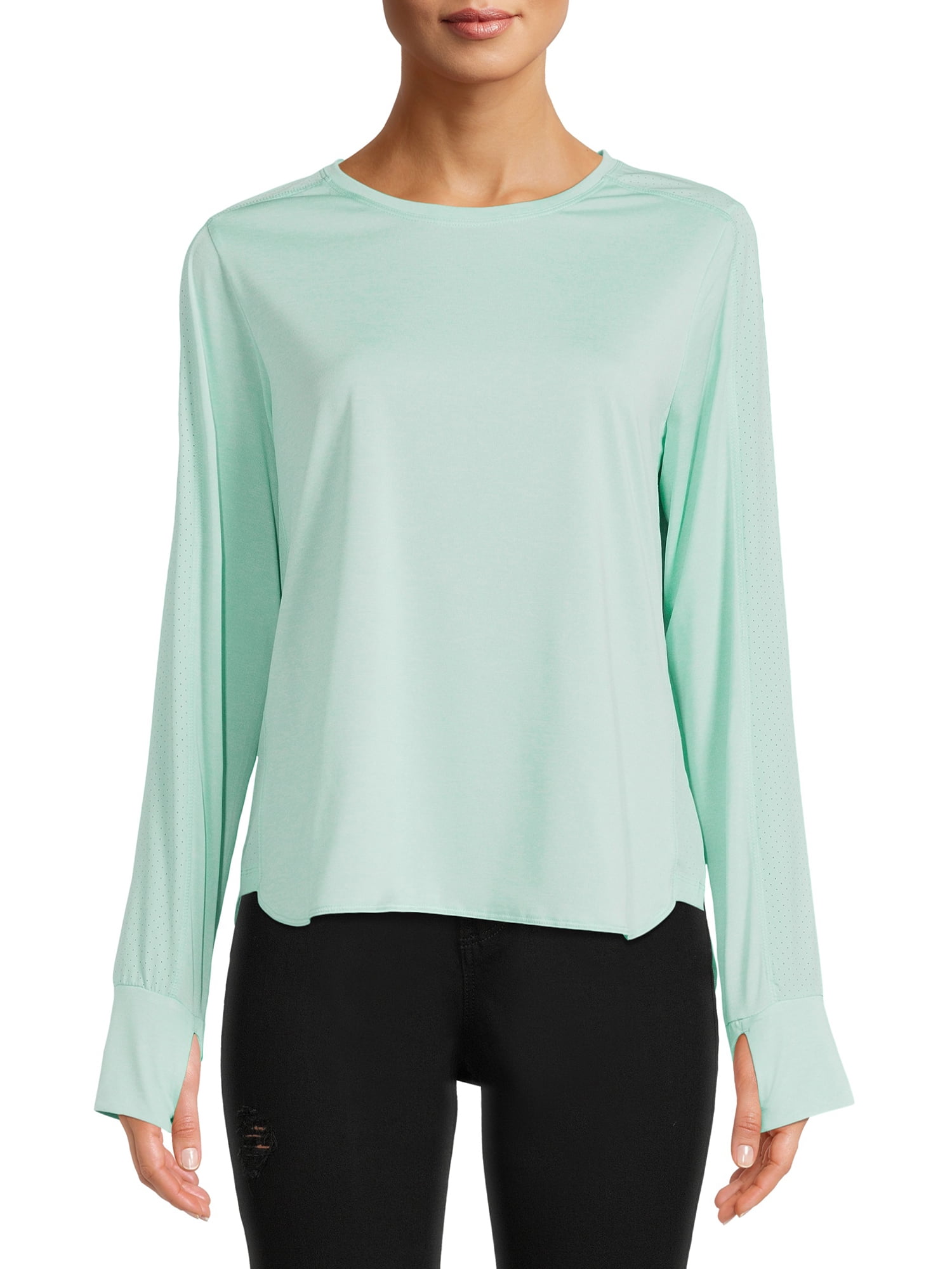 Avia Women's Performance Long Sleeves T-Shirt with Thumb-Hole Cuffs