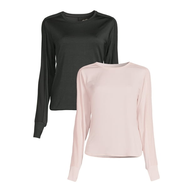 Avia Women's Performance Tee with Long Sleeves, 2Pack