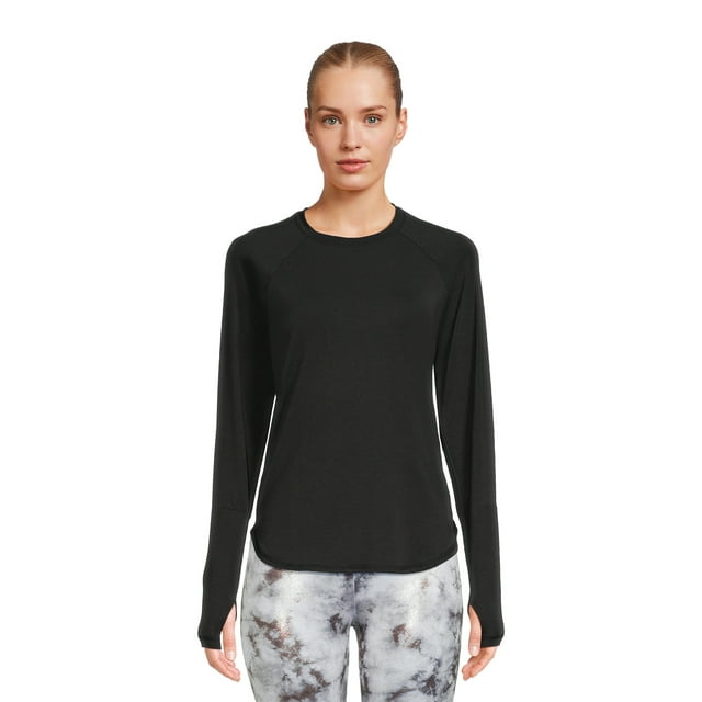 Avia Women’s Performance Tee with Long Sleeves, Sizes XS-3XL